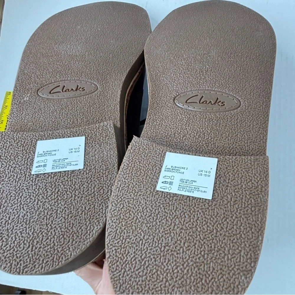 Clarks Bushacre 2 Chukka Boots Men's Size 15 Brown Leather Cushion Comfort NWOB
